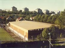 Ishallen under byggnad 1979